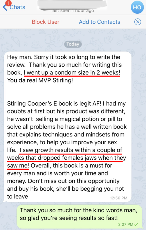 This guy went up a condom size in 2 weeks, and women’s jaws are dropping.